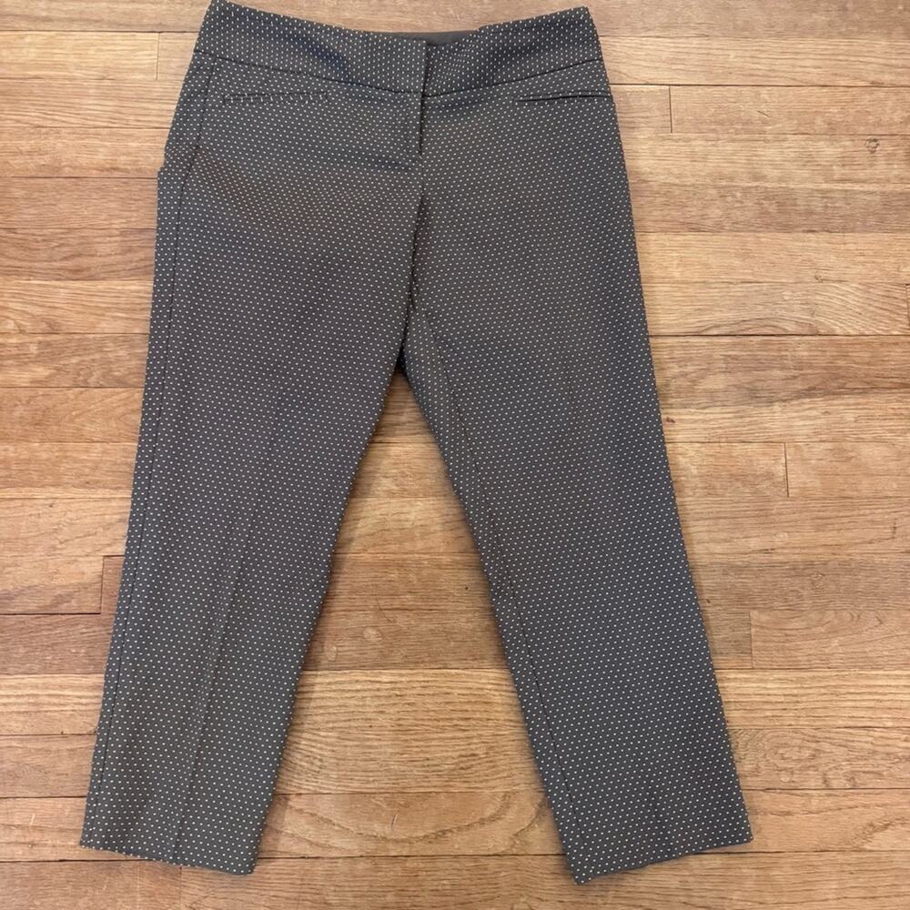 The Limited textured polkadot straight leg pleated chino pants size 10
b76